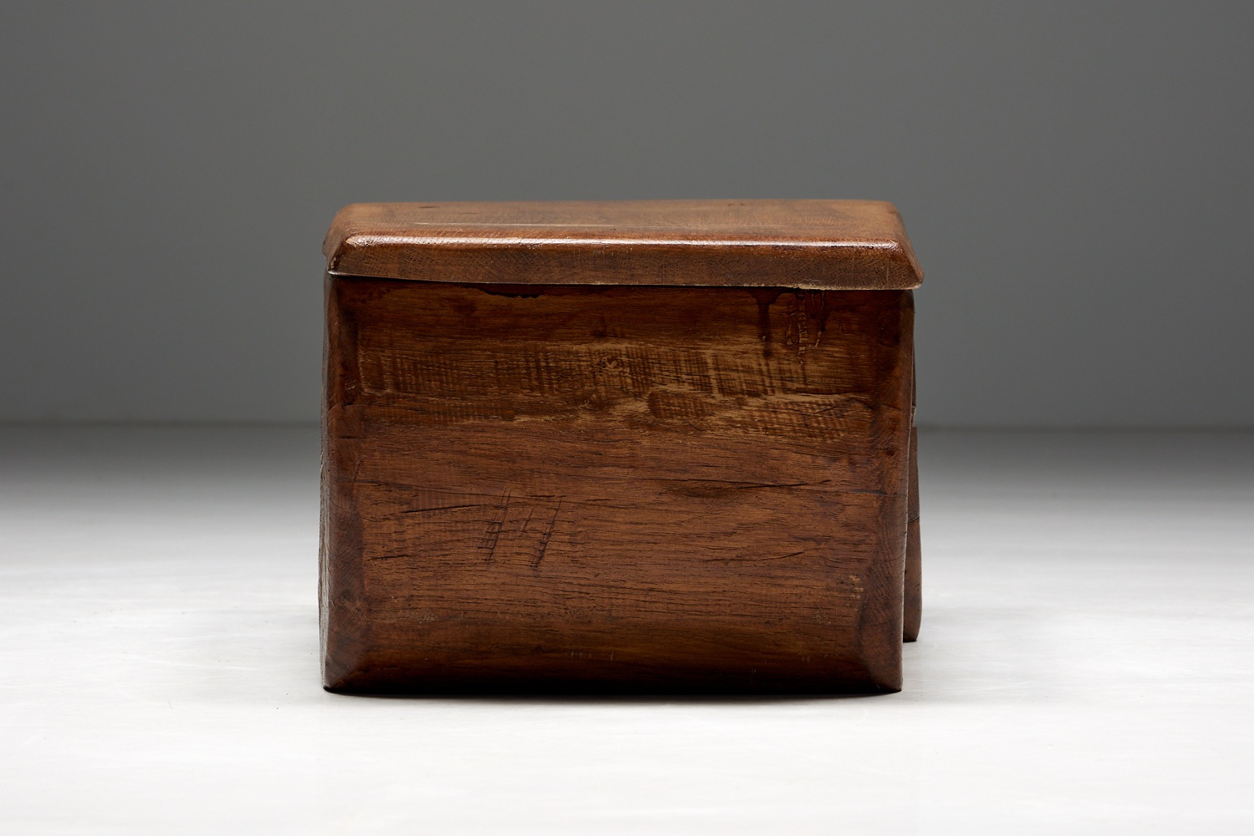 Naive Brutalist Side Table - 19th Century