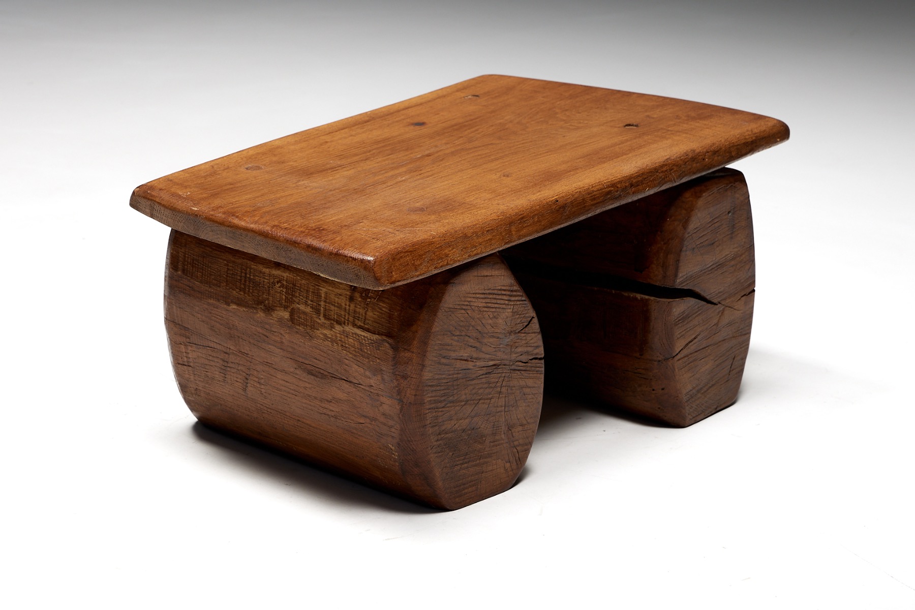 Naive Brutalist Side Table - 19th Century
