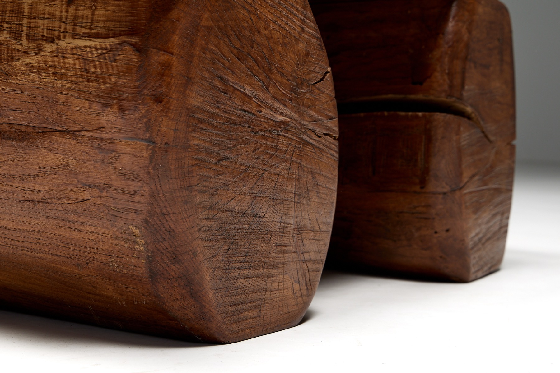 Naive Brutalist Side Table - 19th Century