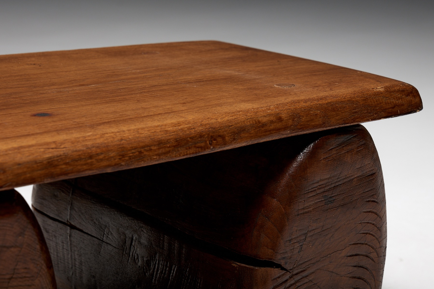 Naive Brutalist Side Table - 19th Century