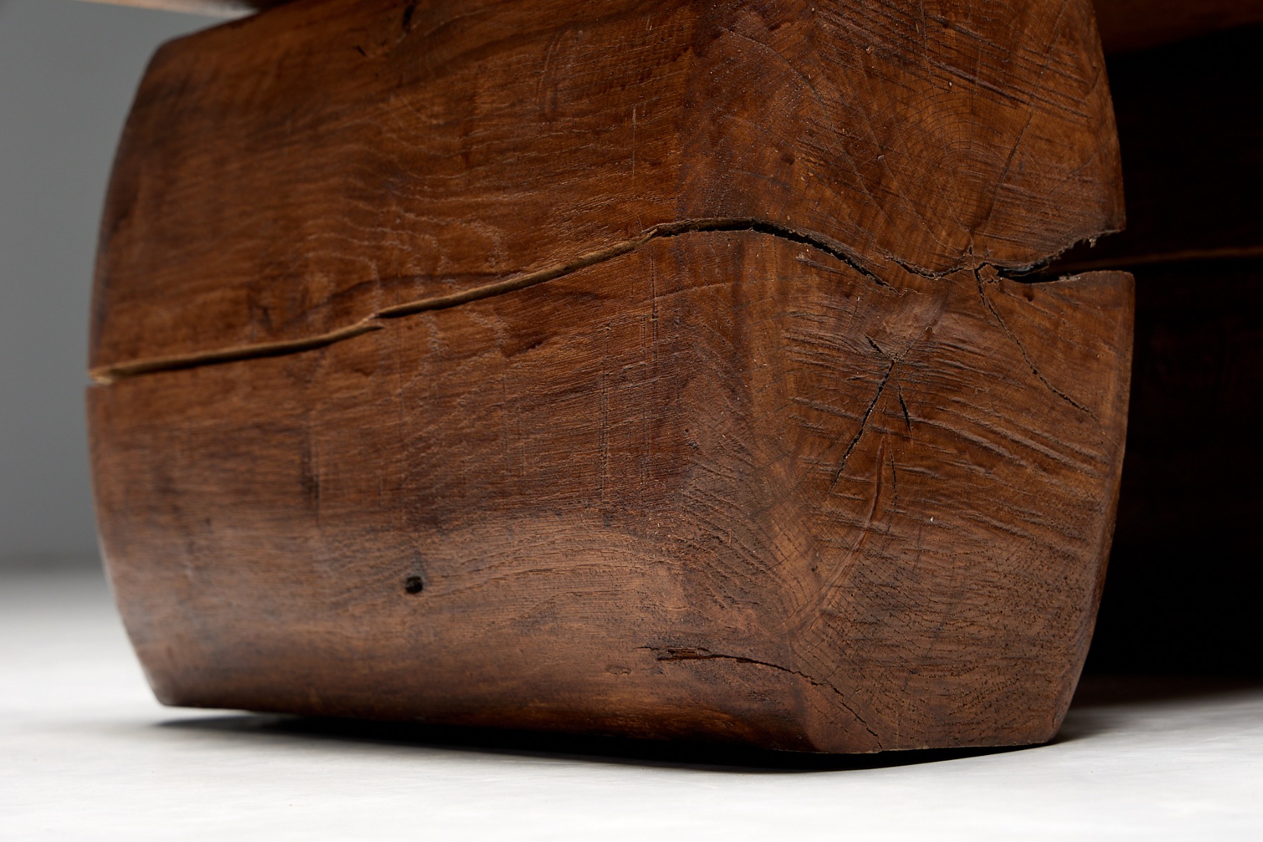 Naive Brutalist Side Table - 19th Century