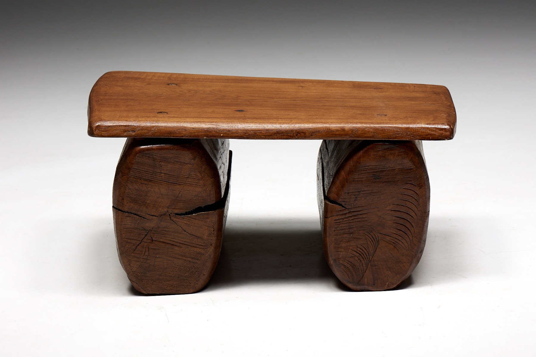 Naive Brutalist Side Table - 19th Century