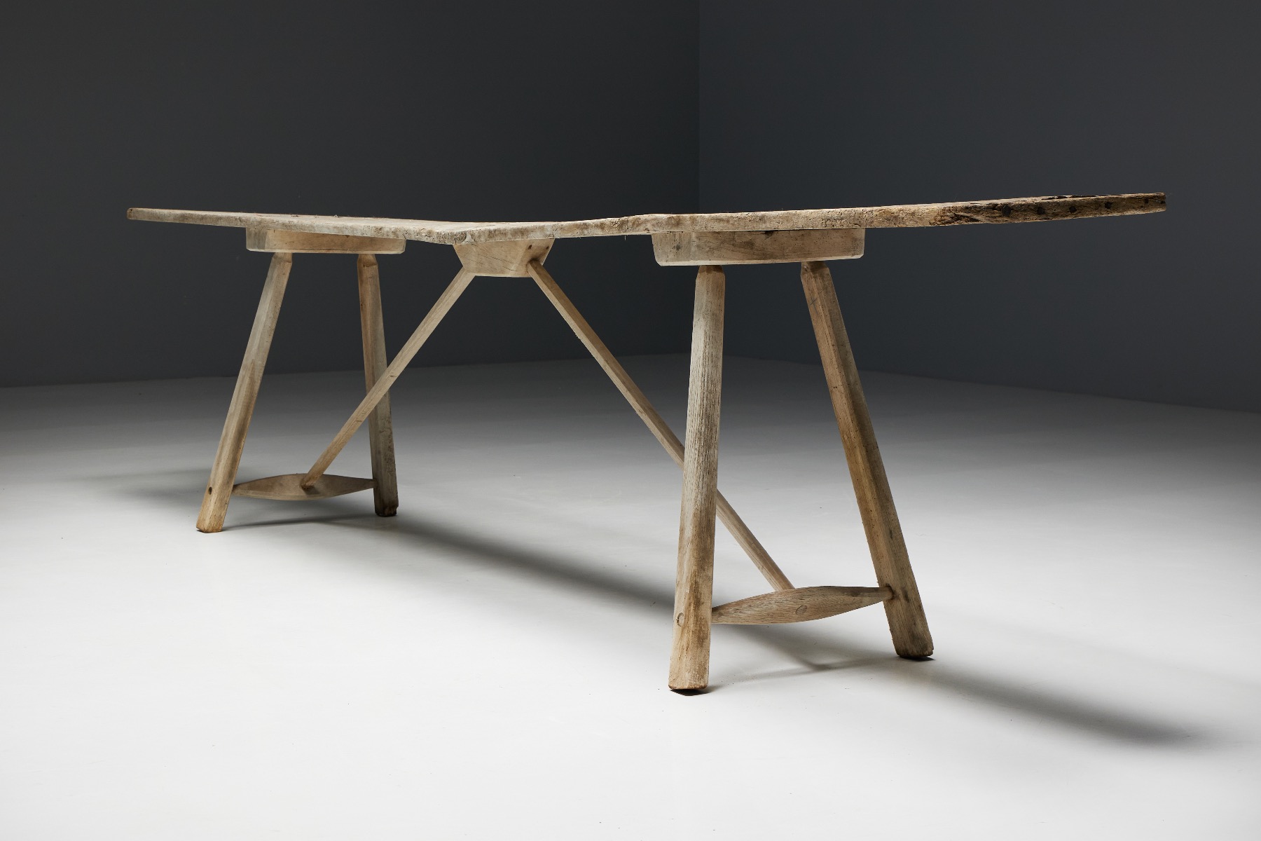 Wabi Sabi Trestle Console Table - 19th Century