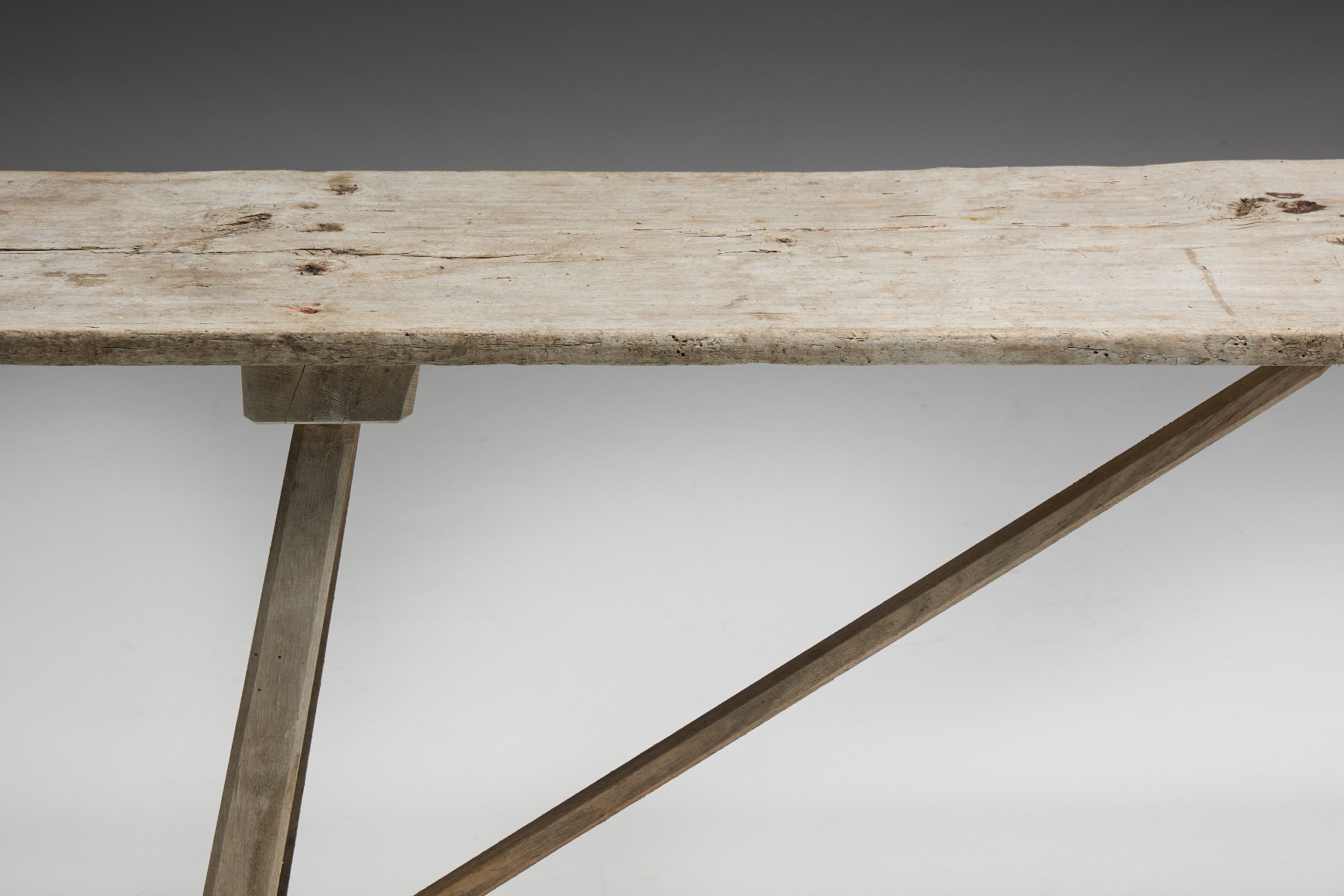 Wabi Sabi Trestle Console Table - 19th Century