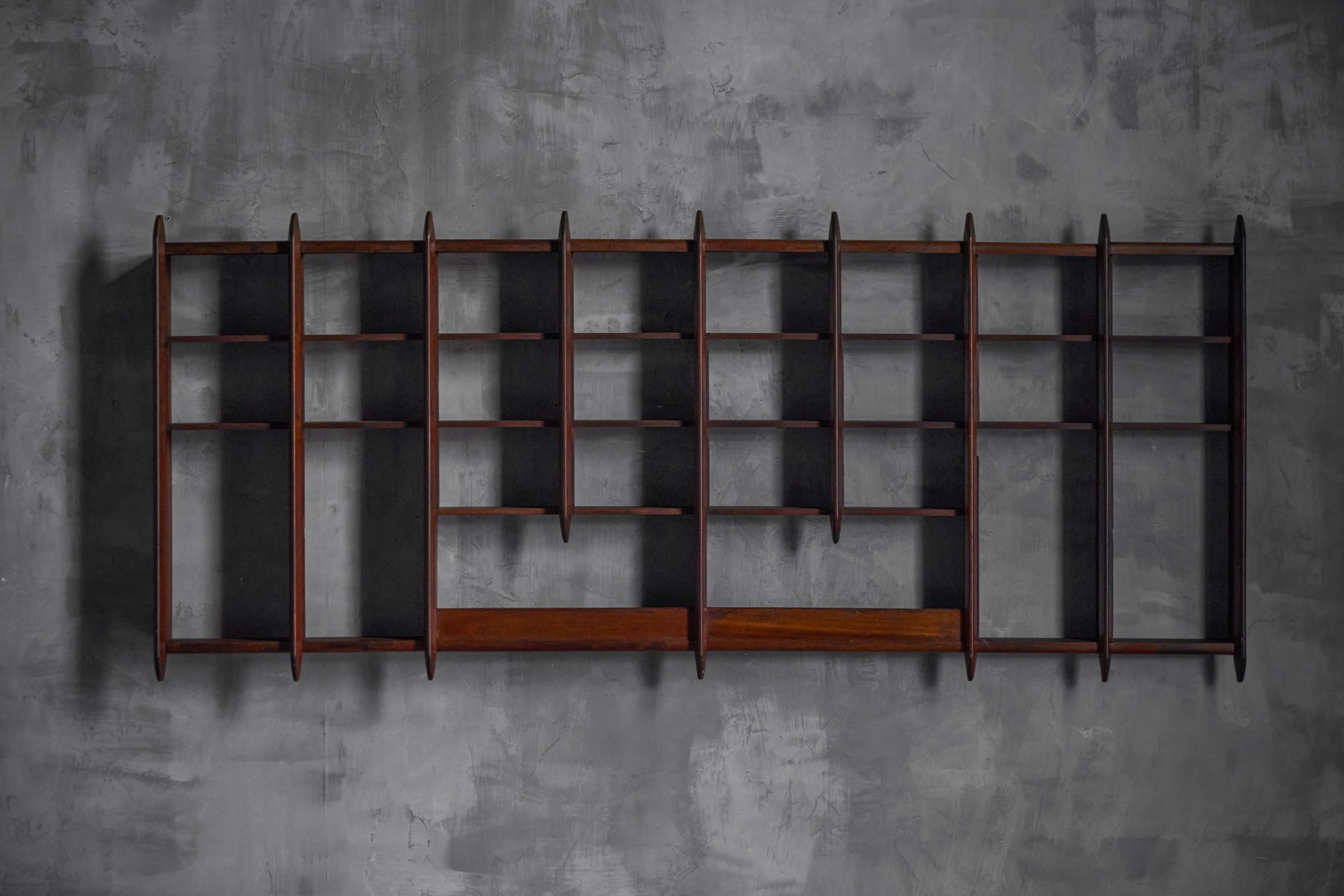 Wall Shelving Unit in Solid Teak, France - 1950s