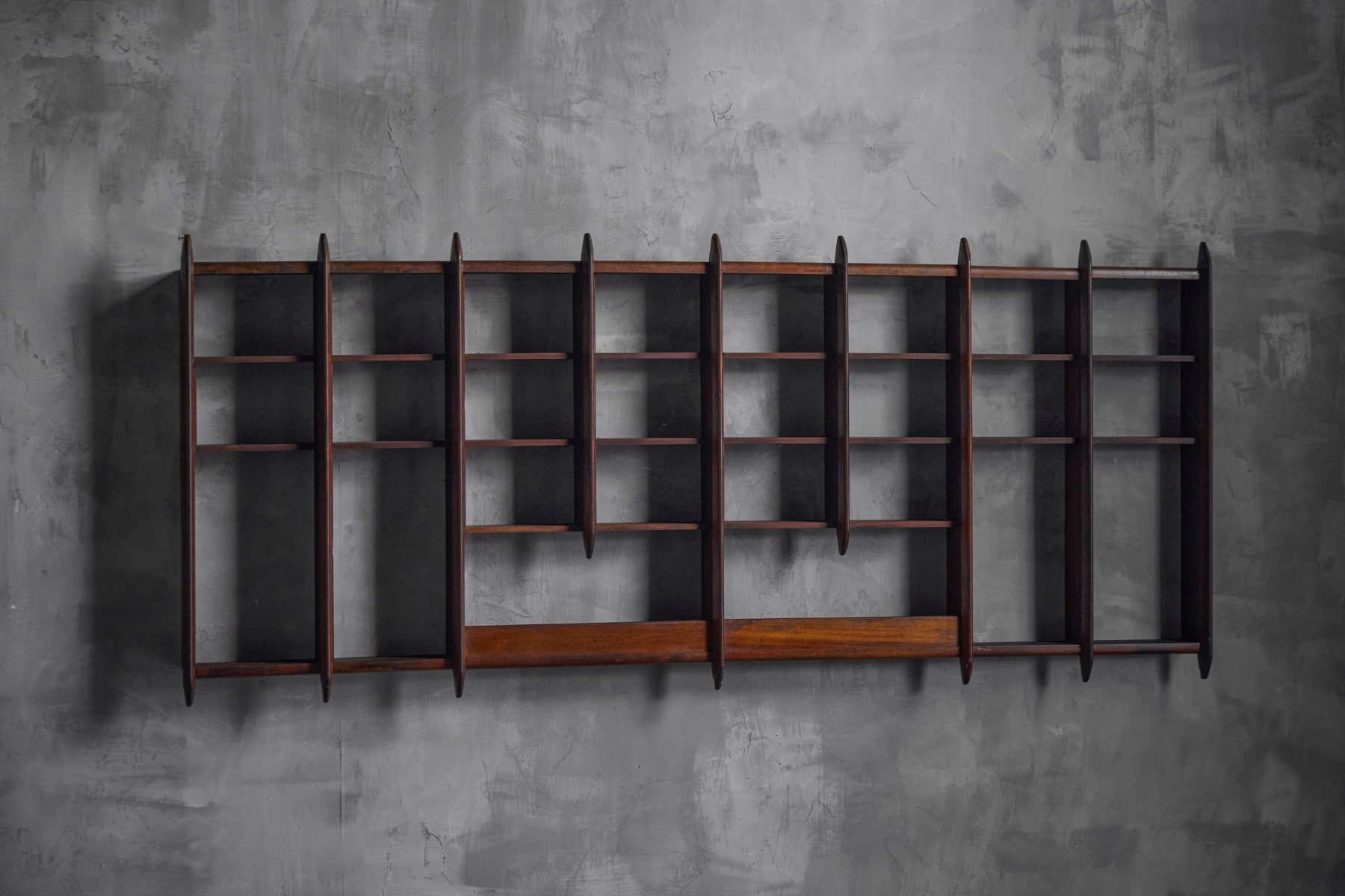Wall Shelving Unit in Solid Teak, France - 1950s