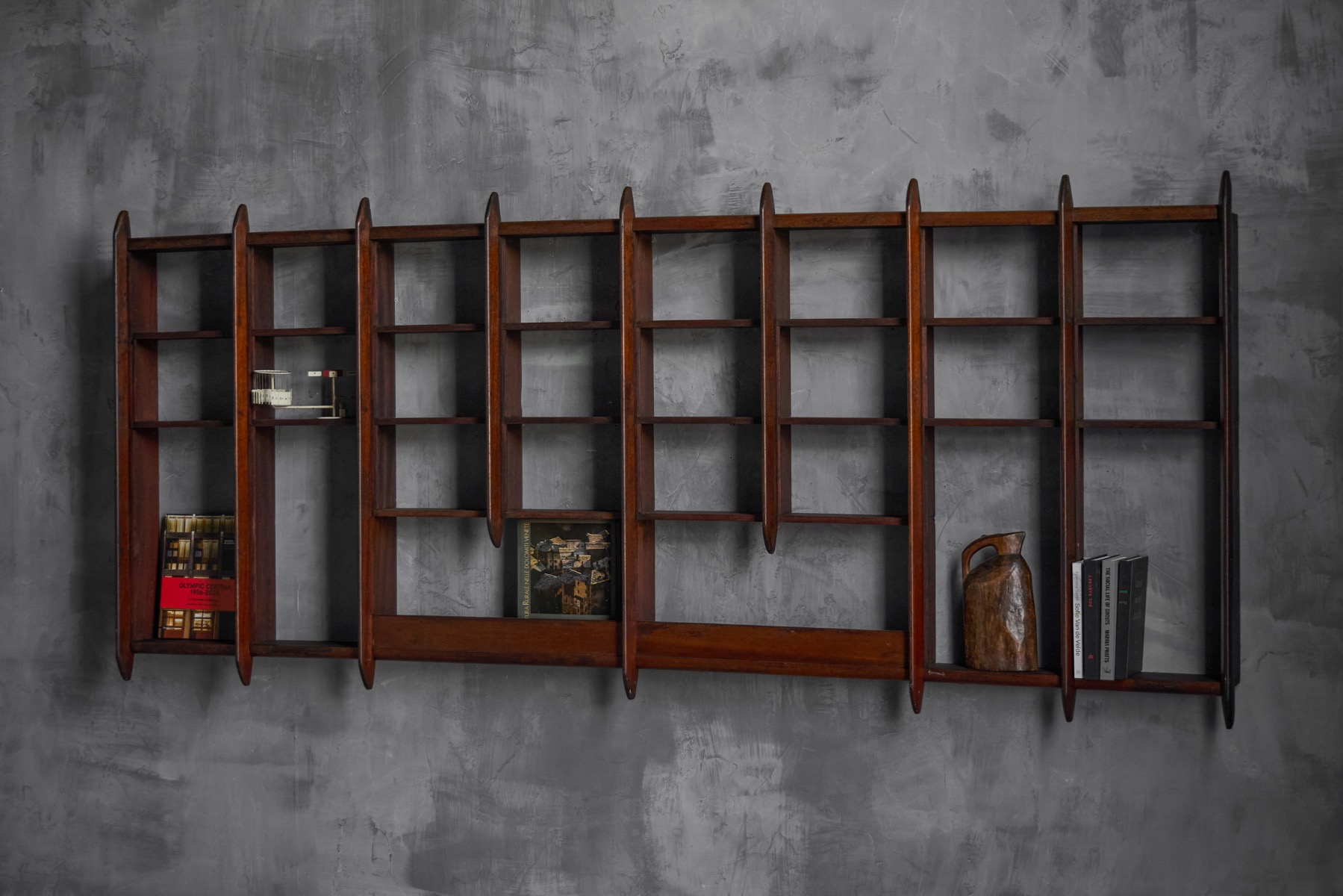 Wall Shelving Unit in Solid Teak, France - 1950s