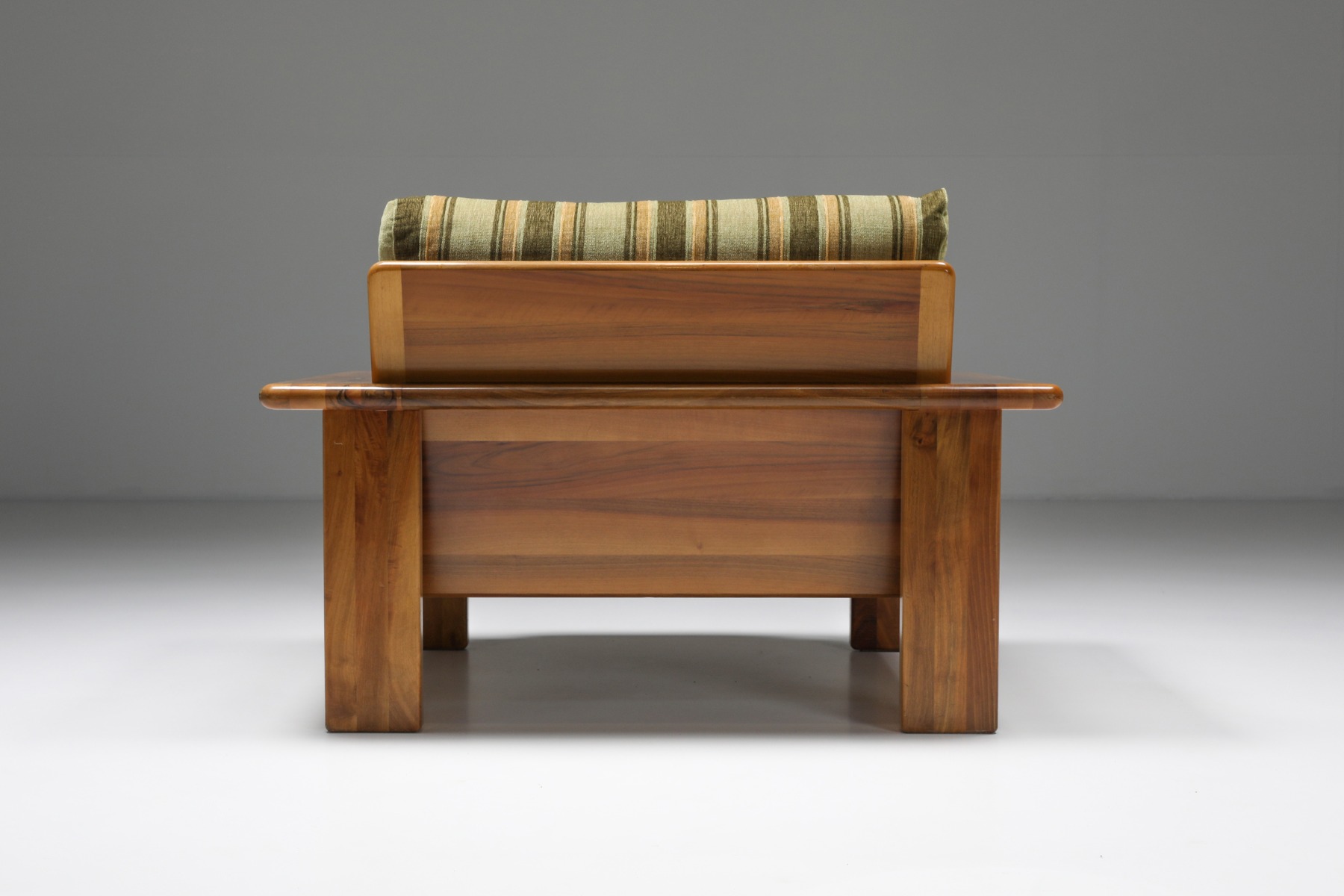 Walnut Lounge Chairs, set of two In The Style Of Scarpa - 1950's