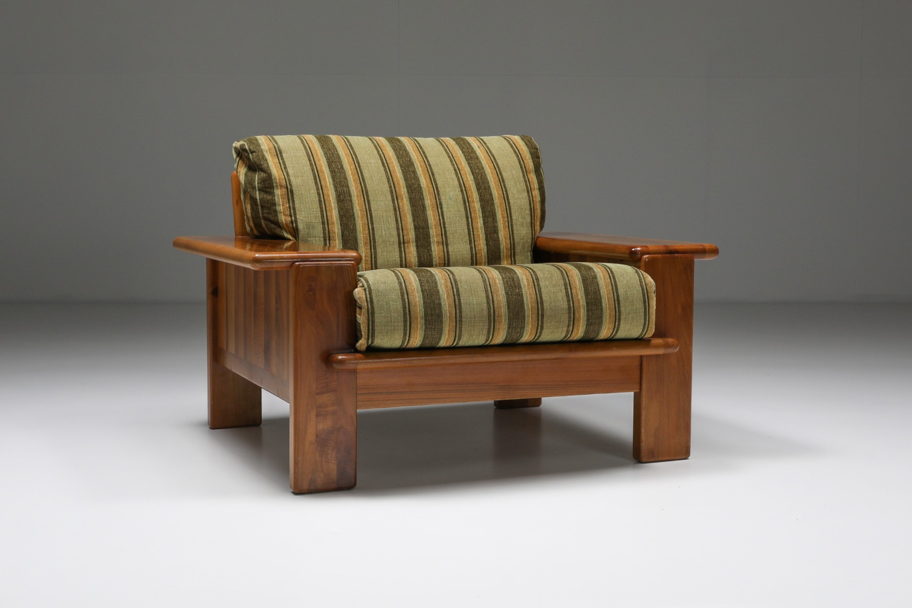 Walnut Lounge Chairs, set of two In The Style Of Scarpa - 1950's