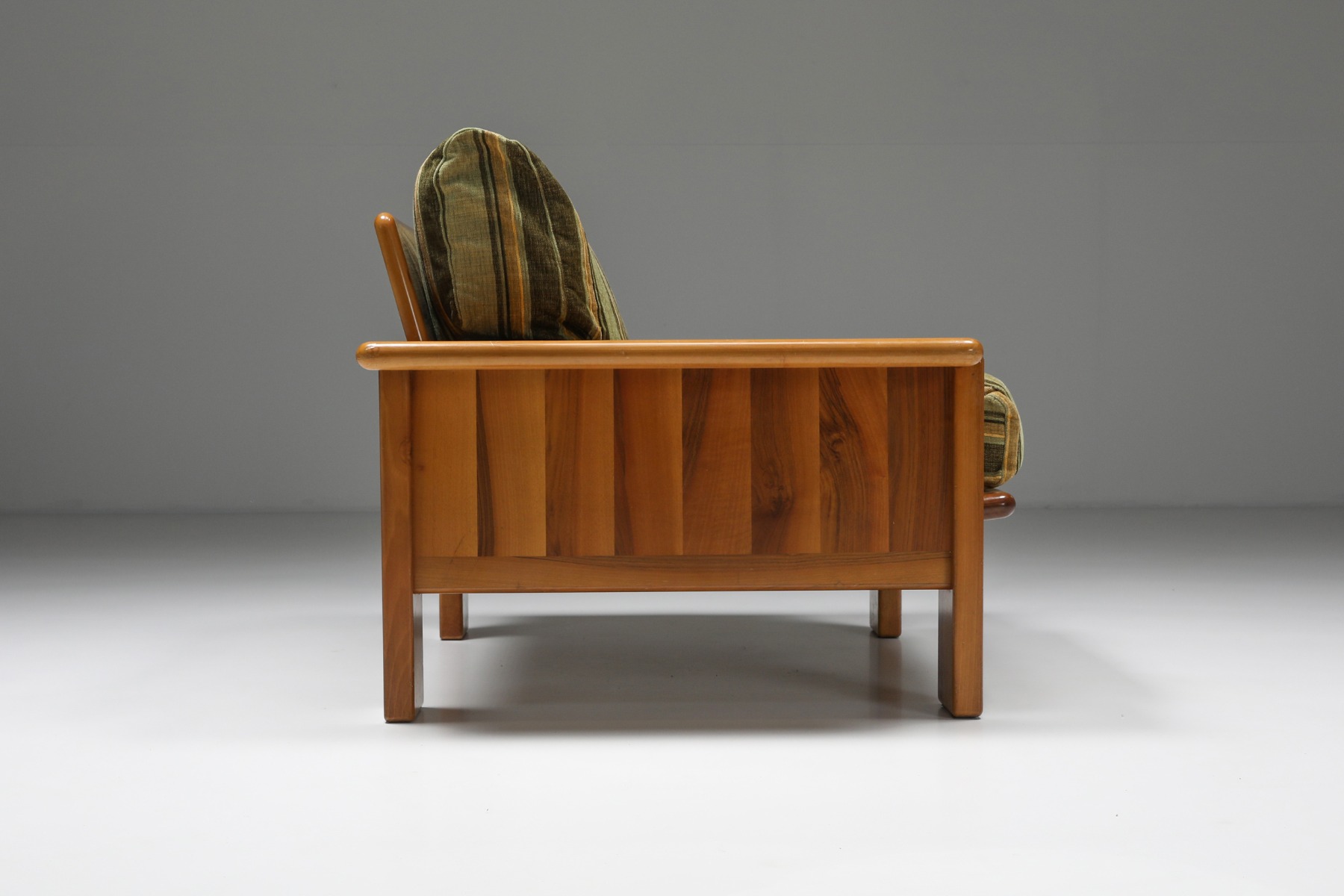 Walnut Lounge Chairs, set of two In The Style Of Scarpa - 1950's
