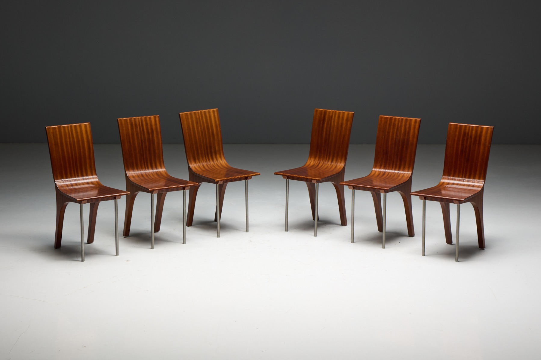 Walnut Postmodern Dining Chairs, Italy – 1980s