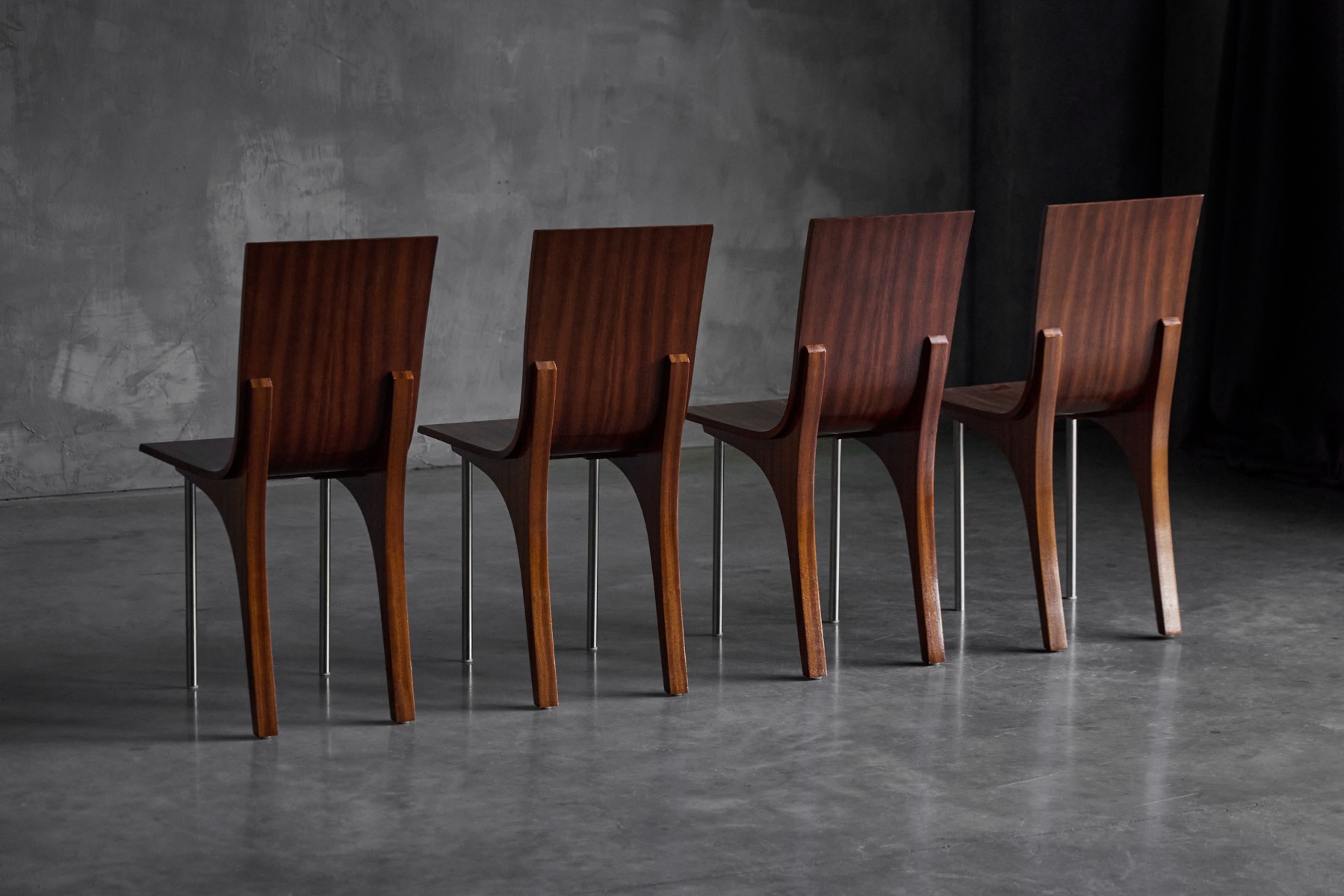 Walnut Postmodern Dining Chairs, Italy – 1980s