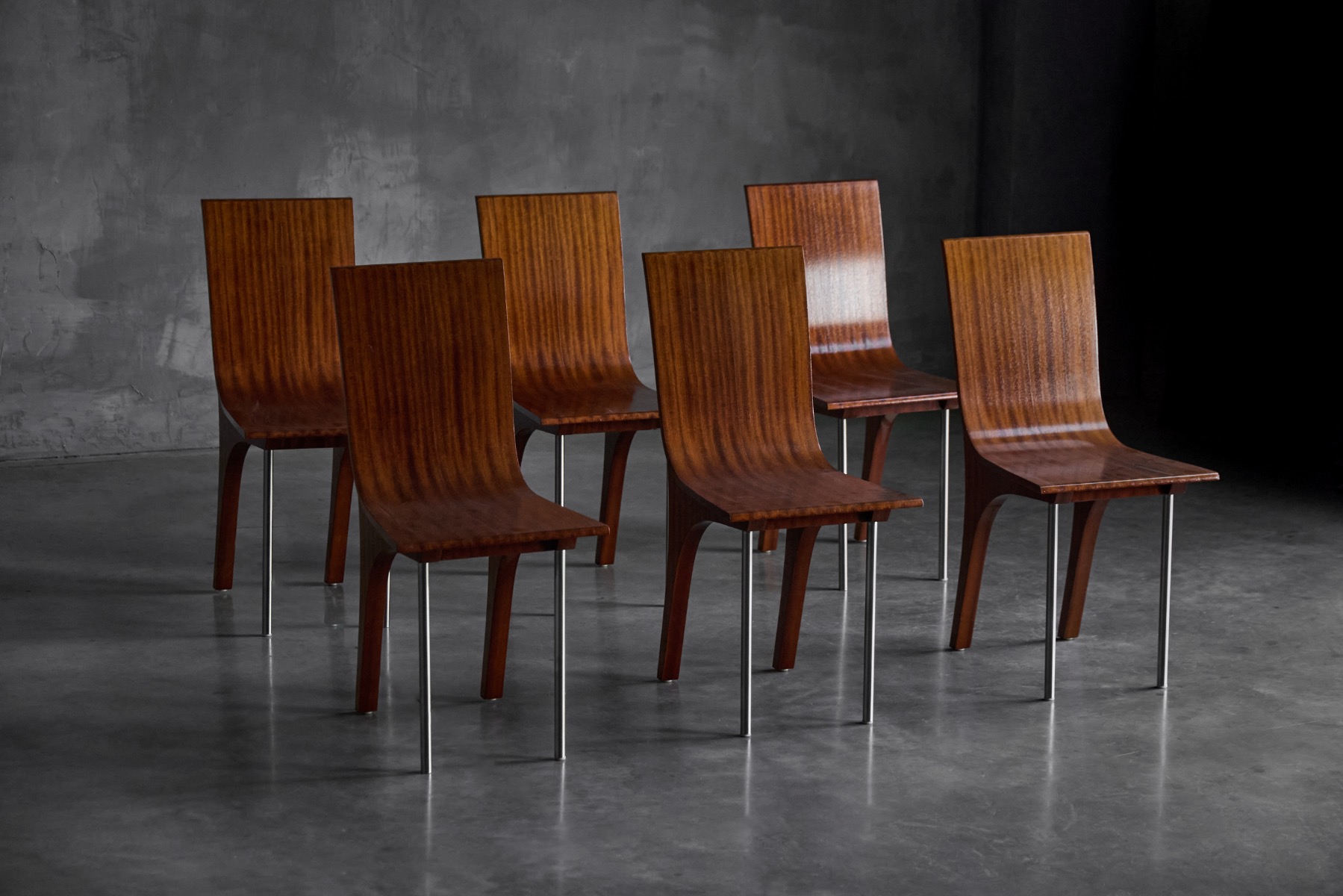 Walnut Postmodern Dining Chairs, Italy – 1980s