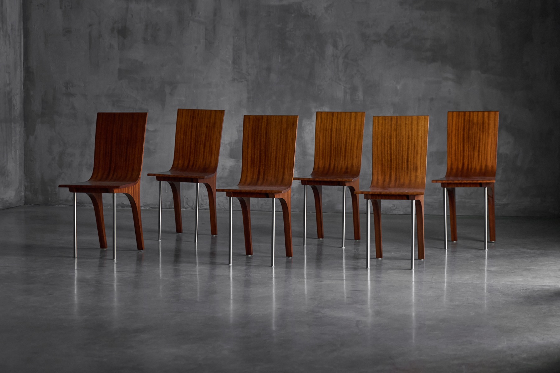 Walnut Postmodern Dining Chairs, Italy – 1980s