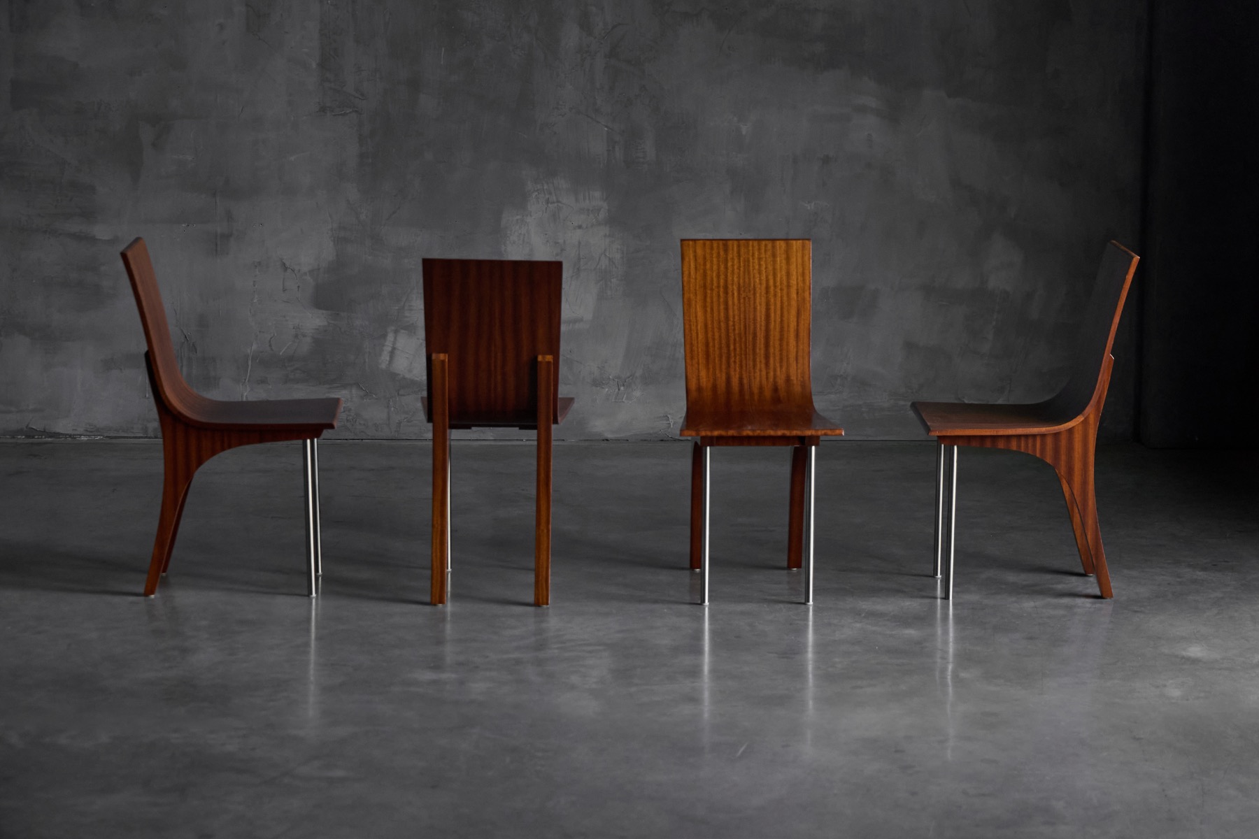 Walnut Postmodern Dining Chairs, Italy – 1980s