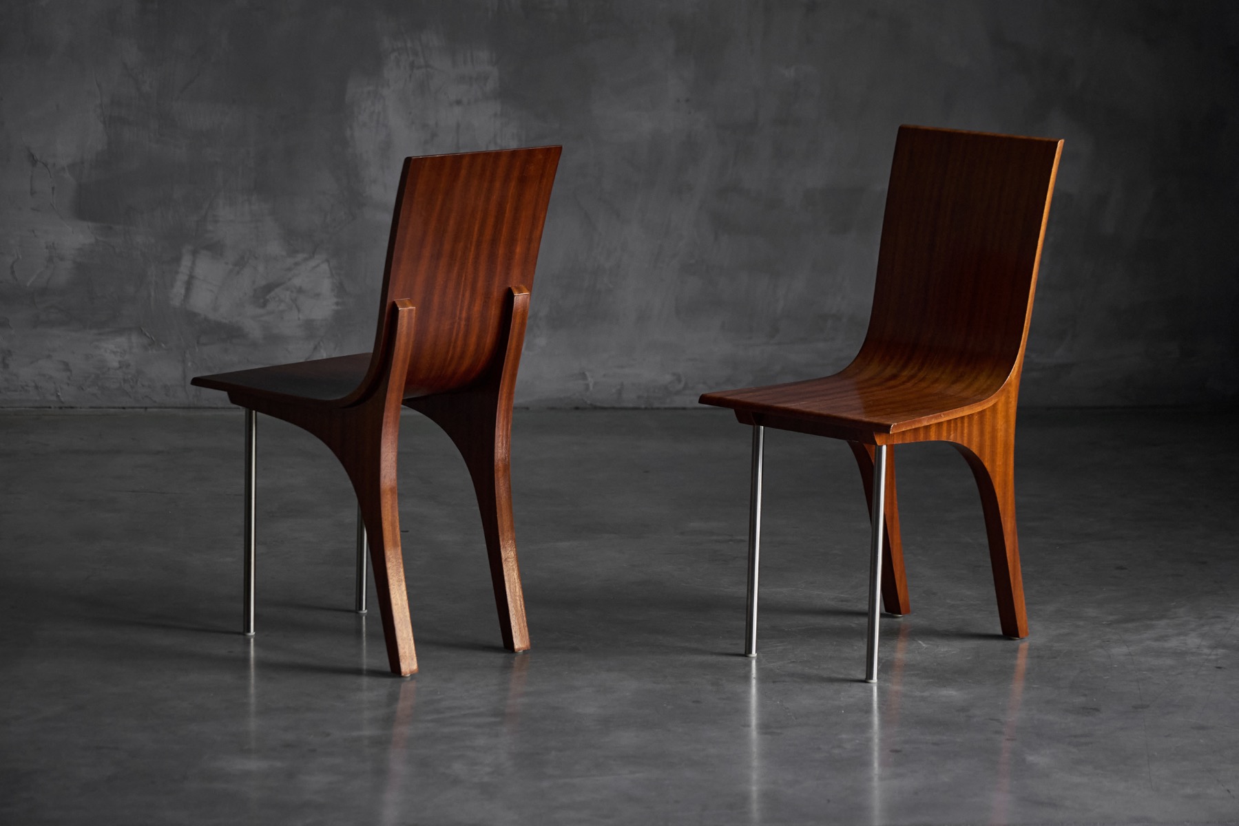 Walnut Postmodern Dining Chairs, Italy – 1980s
