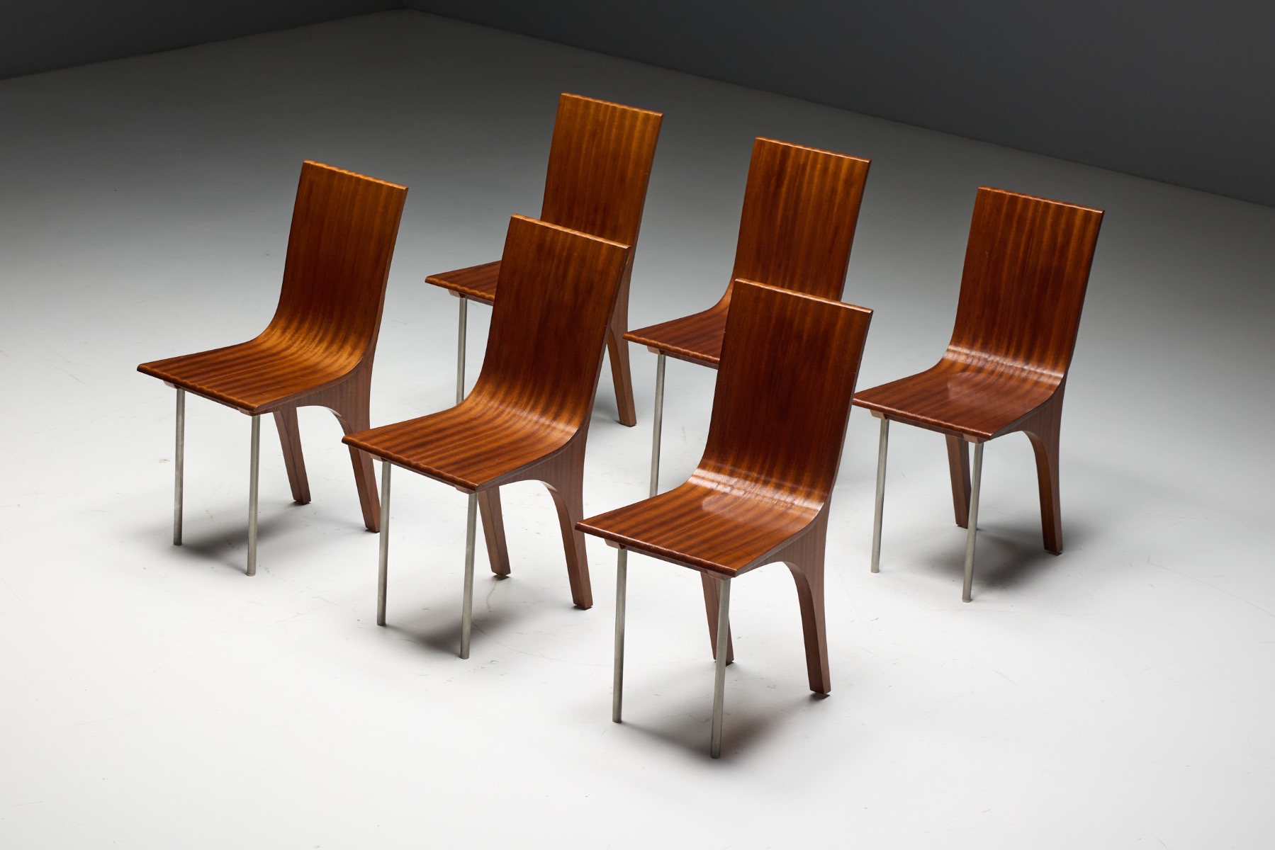 Walnut Postmodern Dining Chairs, Italy – 1980s