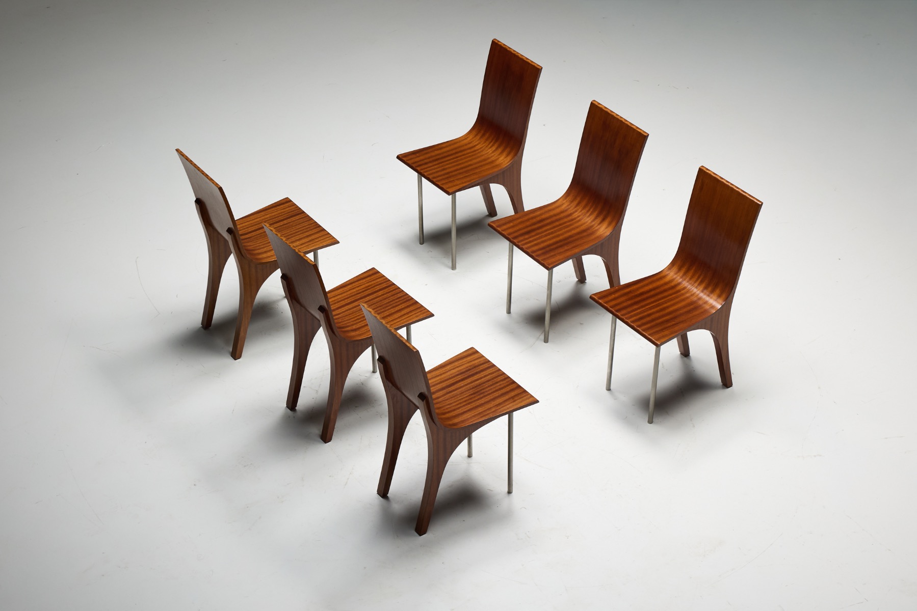 Walnut Postmodern Dining Chairs, Italy – 1980s