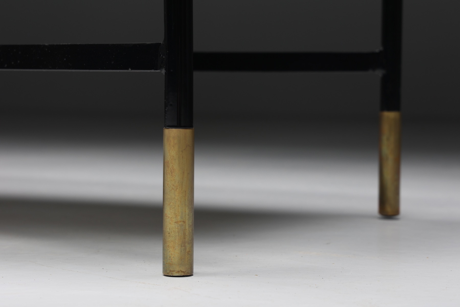 White Bouclé Bench with Metal Base - 1970's