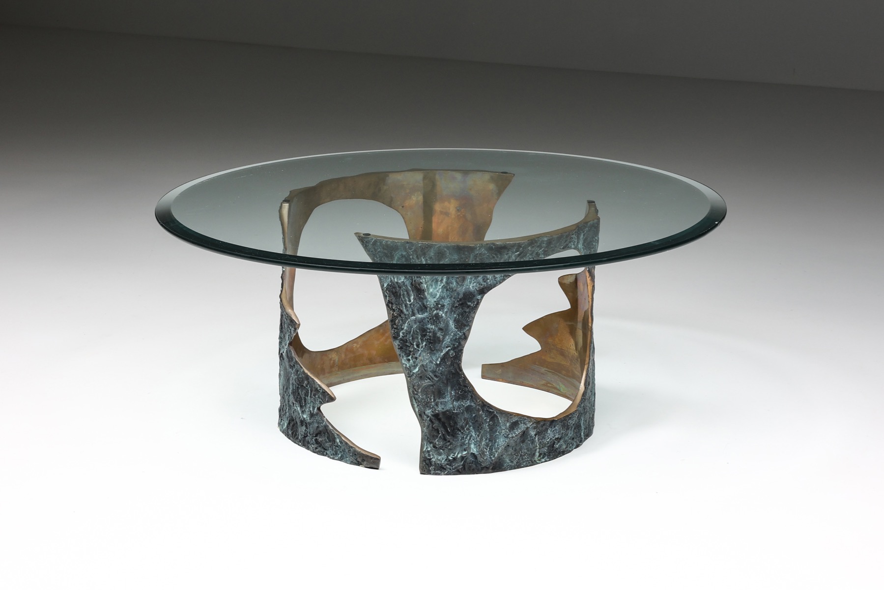 Willy Daro Round Coffee Table, Belgian Modern - 1970's