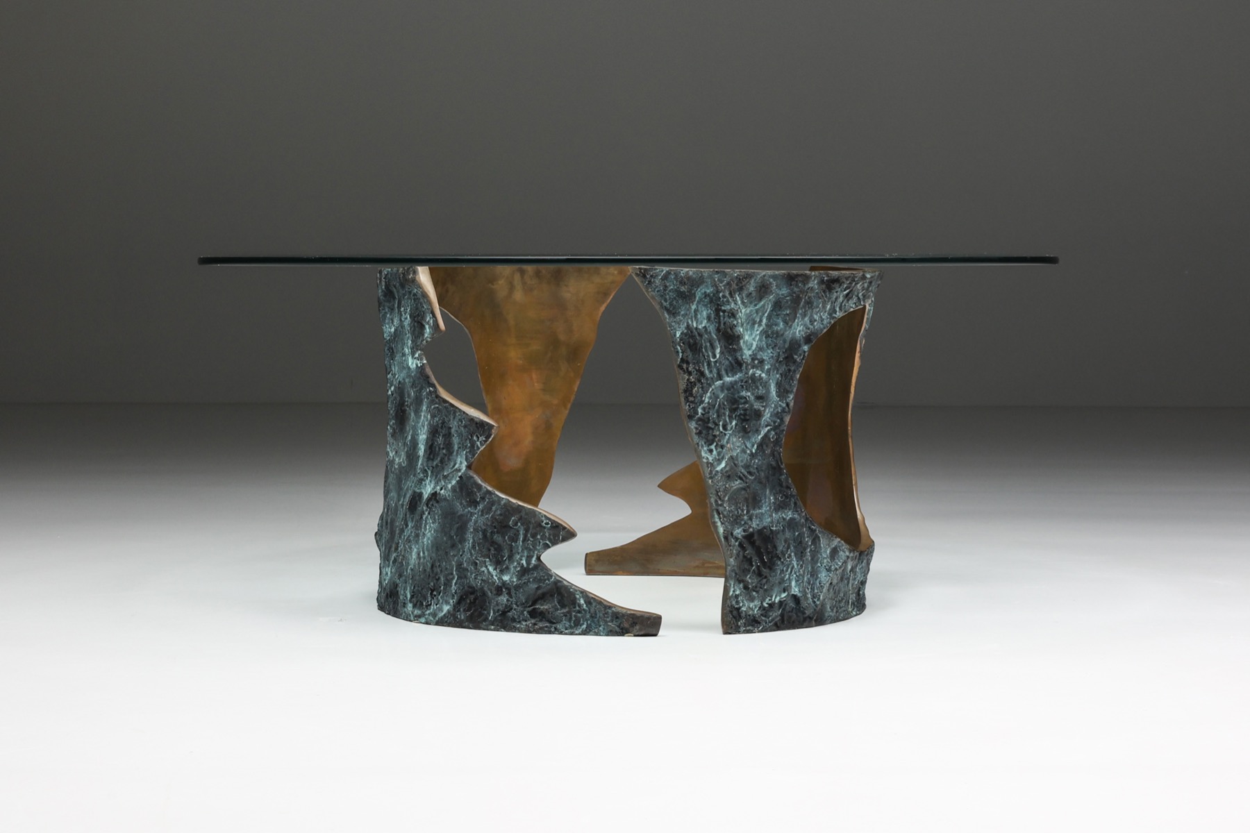 Willy Daro Round Coffee Table, Belgian Modern - 1970's