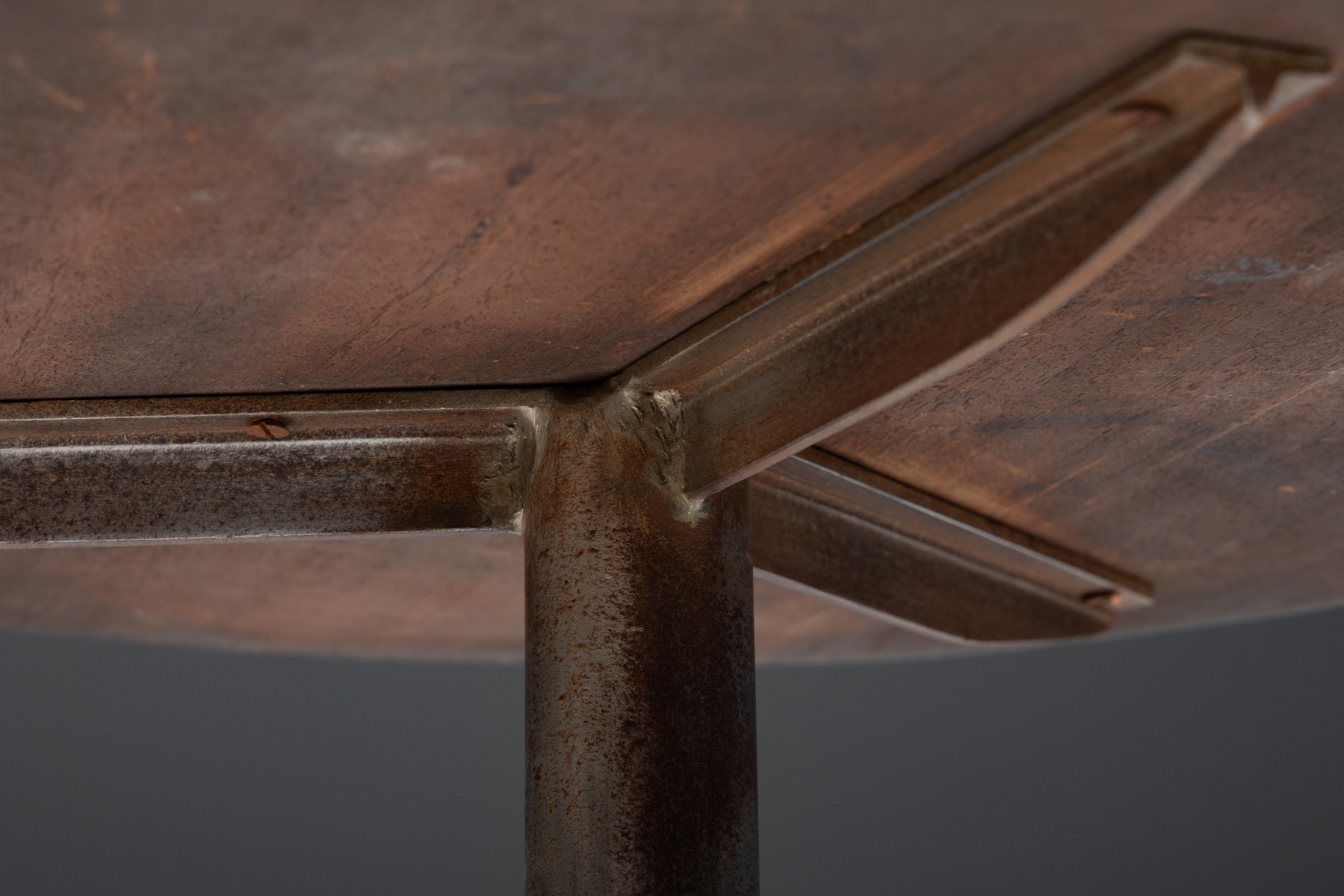 Lacquered wood & steel bed-side table - 1950's