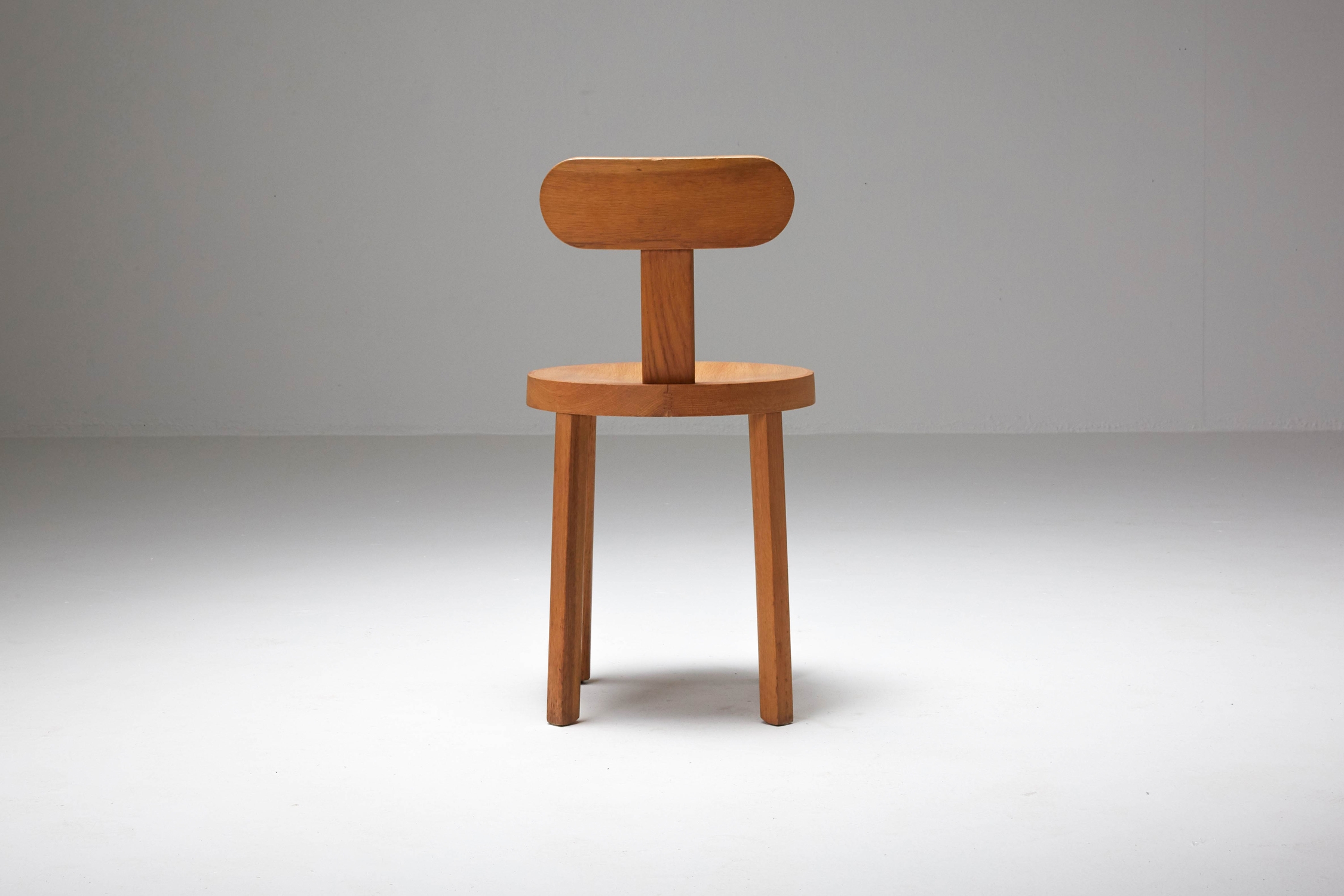 Wooden Italian Minimalist craftsman armchairs set of nine - 1950's