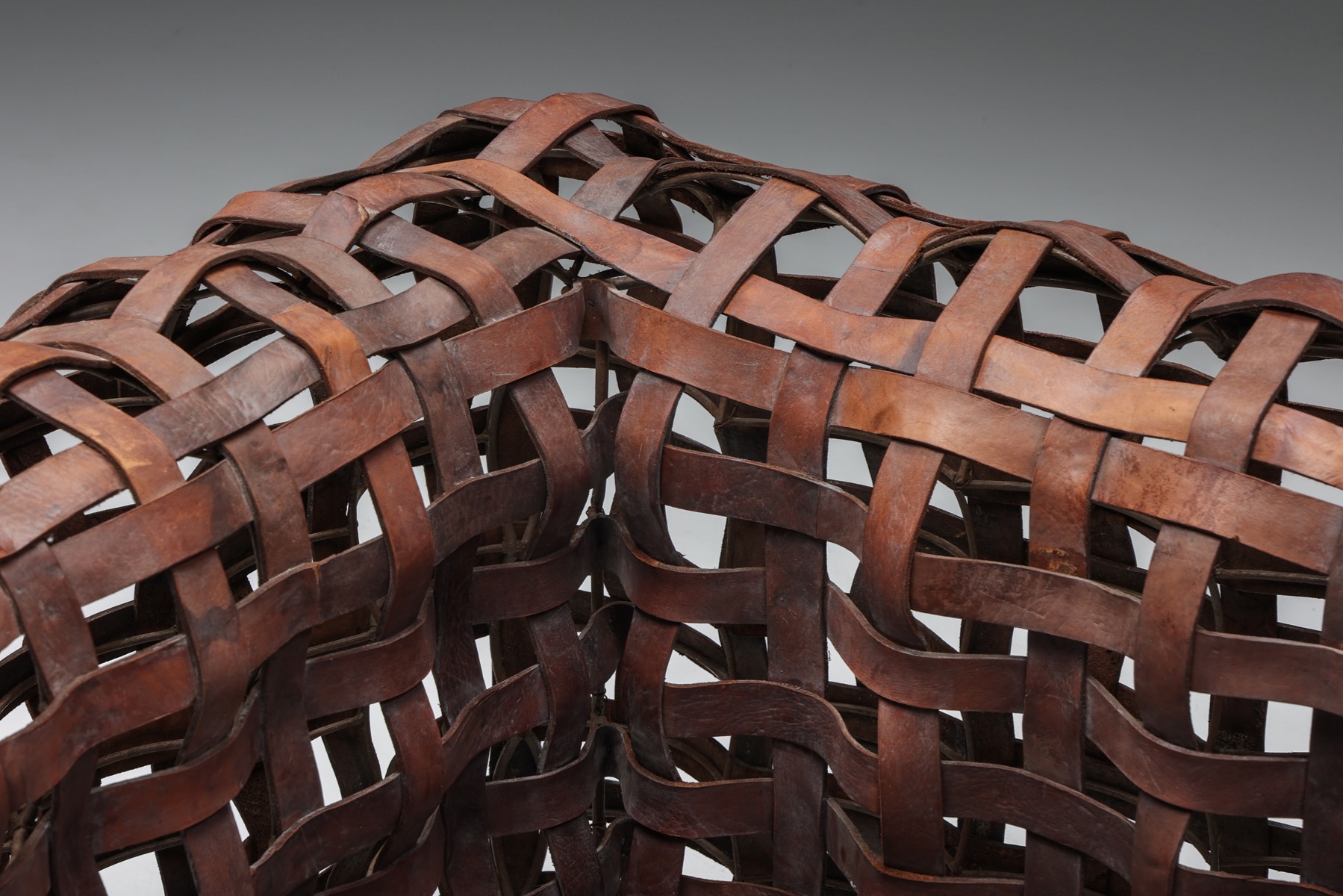 Sculptural Woven Leather Armchairs - 1950's