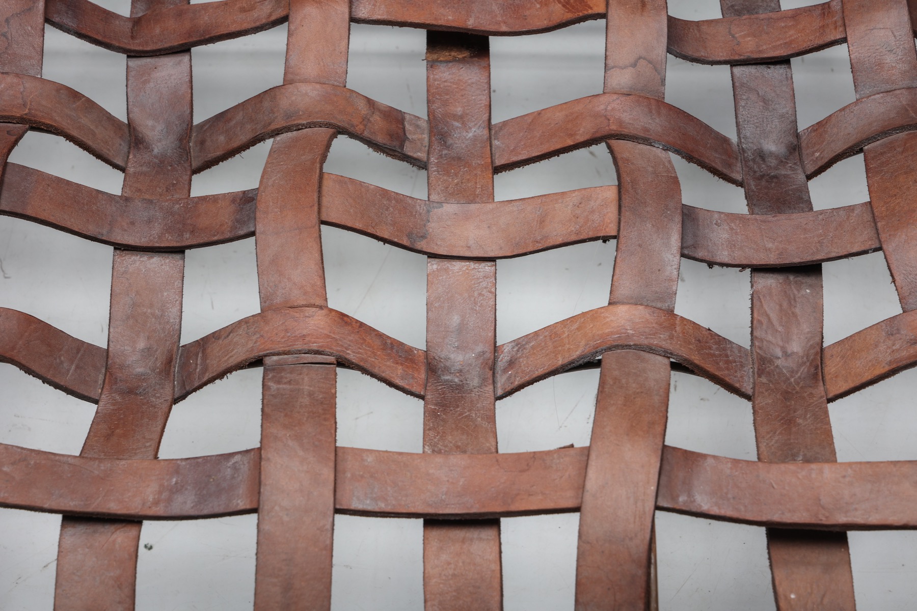 Sculptural Woven Leather Armchairs - 1950's