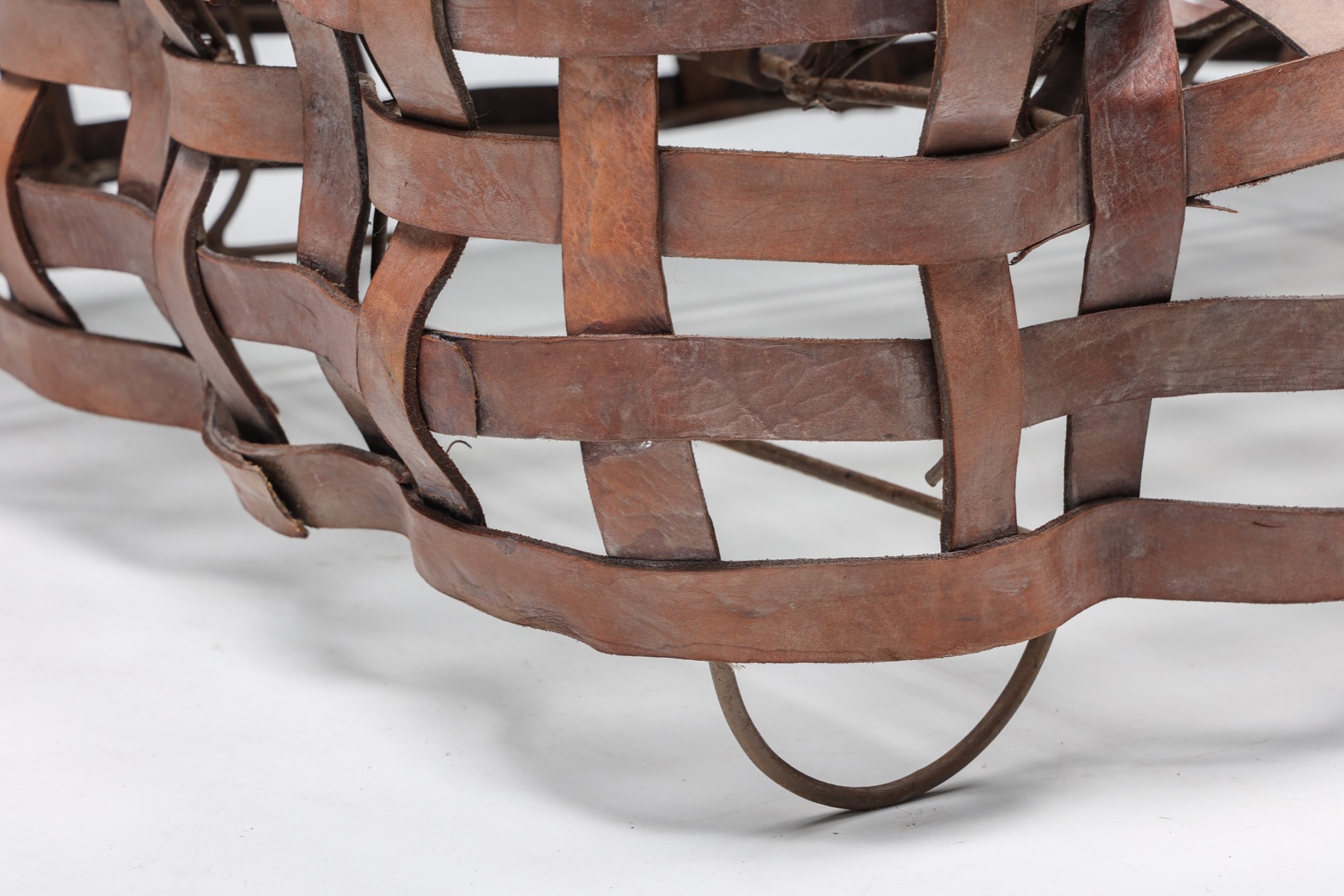 Sculptural Woven Leather Armchairs - 1950's