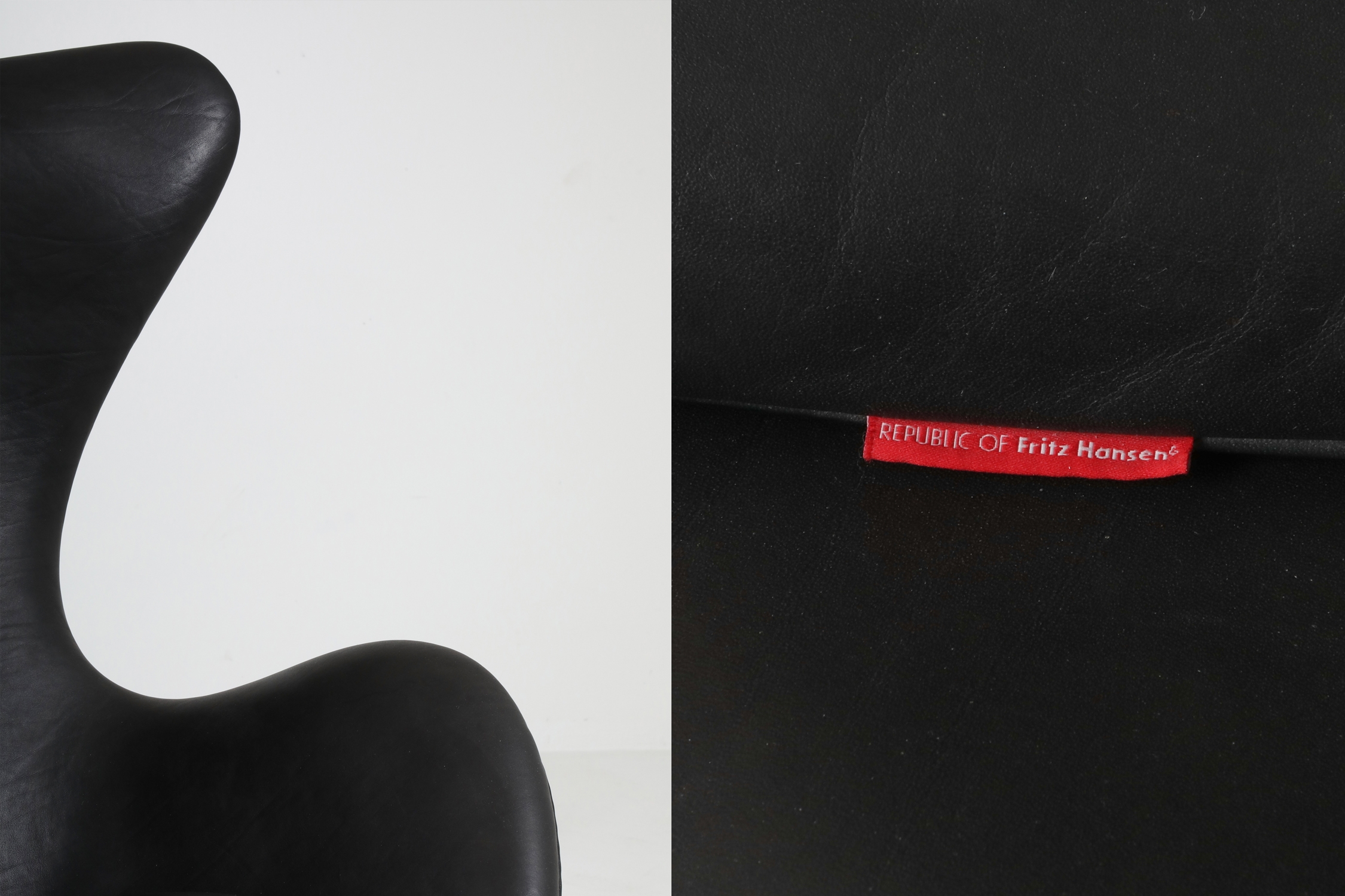Black leather Egg chair by Arne Jacobsen for Fritz Hansen - 2009