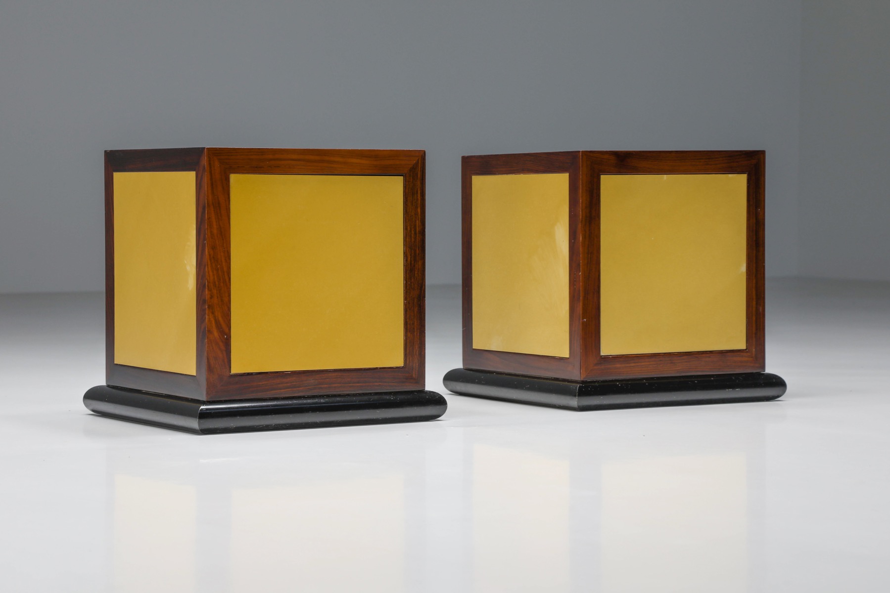 Italian Yellow Side Tables Set - 1970's