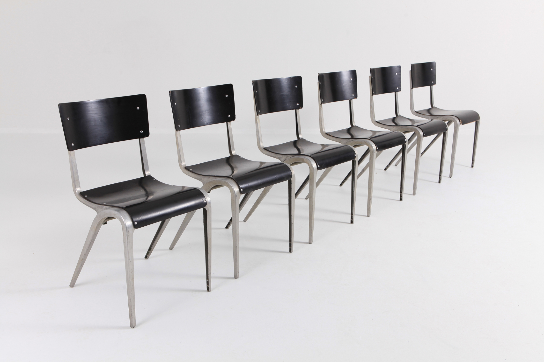 Industrial Mid-Century Modern Chairs by James Leonard for Esavian - 1948