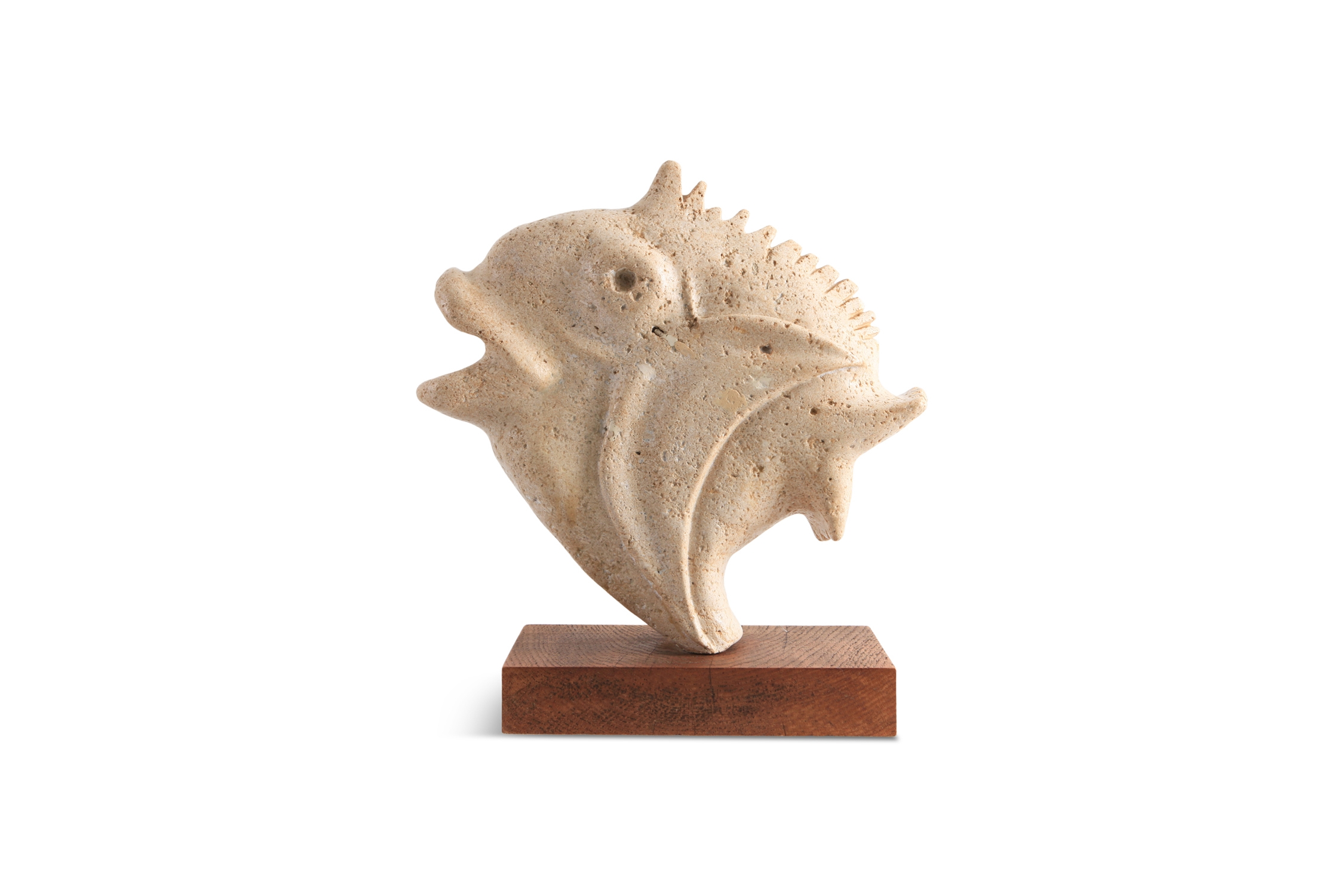 Travertine Moonfish Sculpture - 1970s