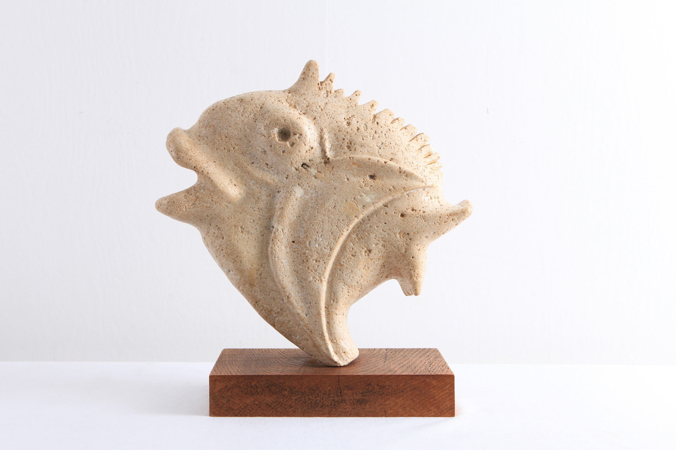 Travertine Moonfish Sculpture - 1970s