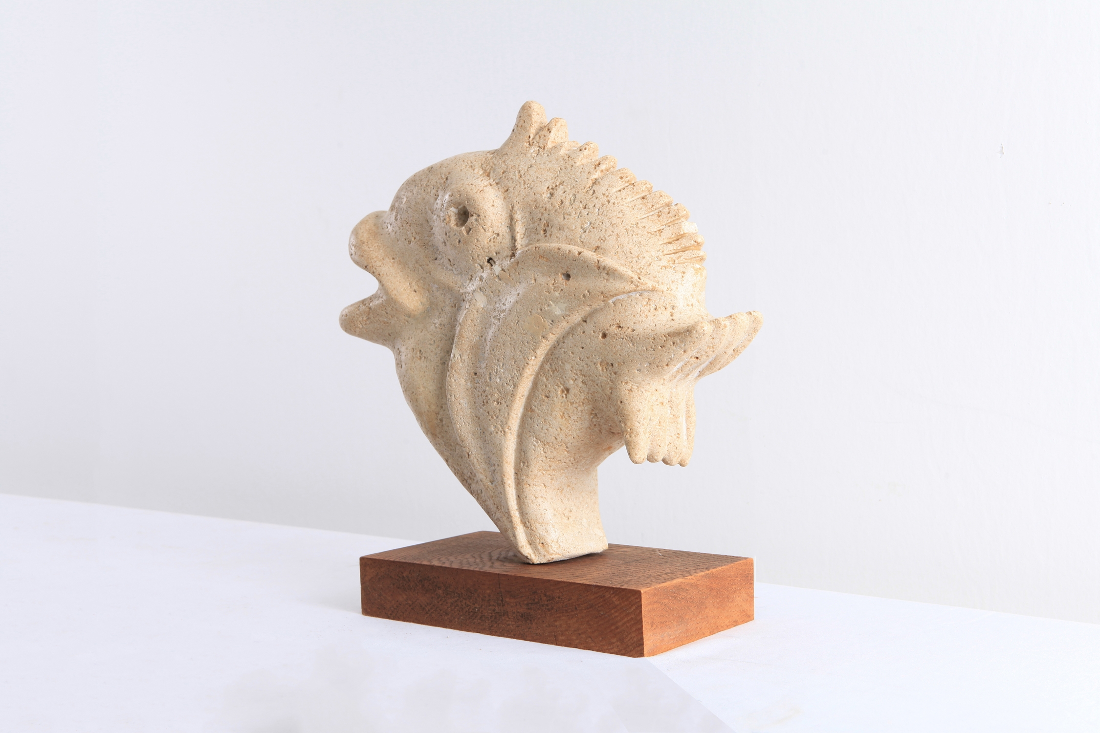 Travertine Moonfish Sculpture - 1970s