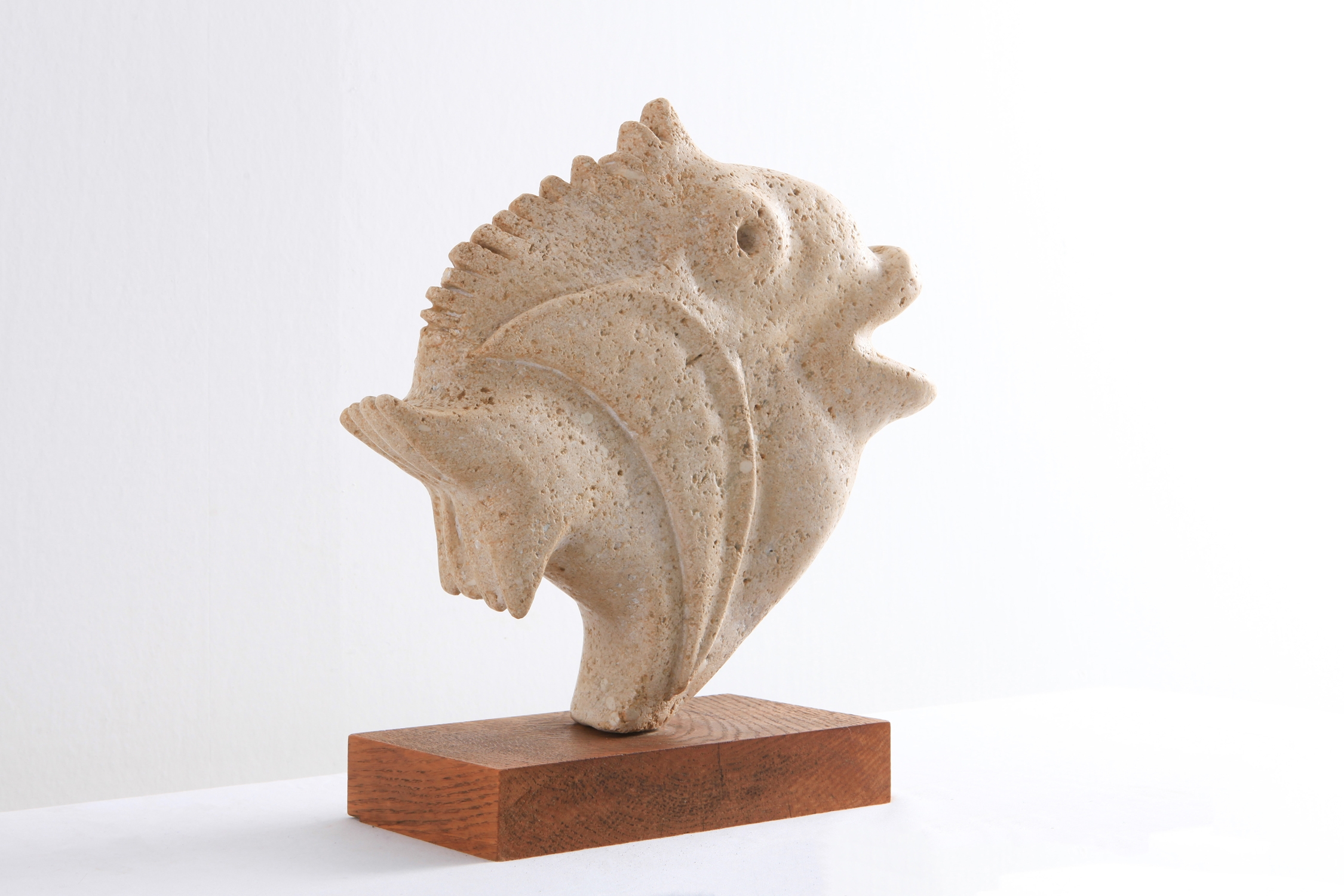 Travertine Moonfish Sculpture - 1970s