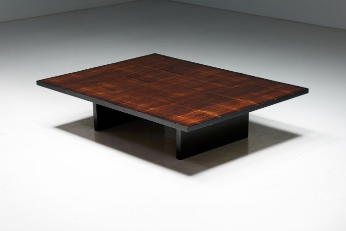 Coffee Table by Axel Vervoordt in Wengé and Bamboo - 1980s