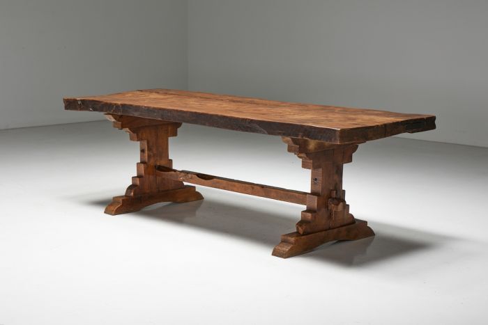 Brutalist Rustic Dining Table - Early 20th Century