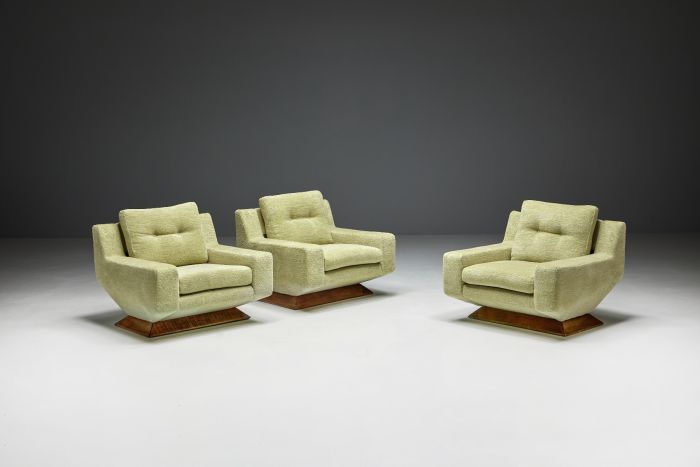 Mid-Century Club Chairs in Pierre Frey Chenille - 1960s