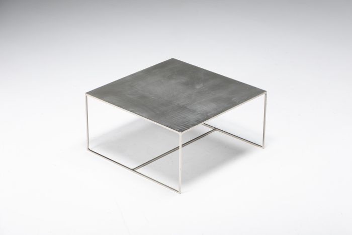 Metal Square Coffee Table 'Duchamp' by Rodolfo Dordoni for Minotti - 1990s