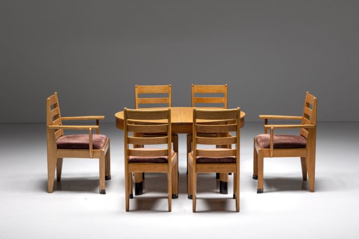 Rationalist Dining Room Set in Oak, Holland - 1920's